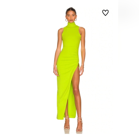 superdown Dresses & Skirts - NWT Revolve Superdown Green Janet Slit Bodycon Sleeveless Turtleneck Dress Sz XS
